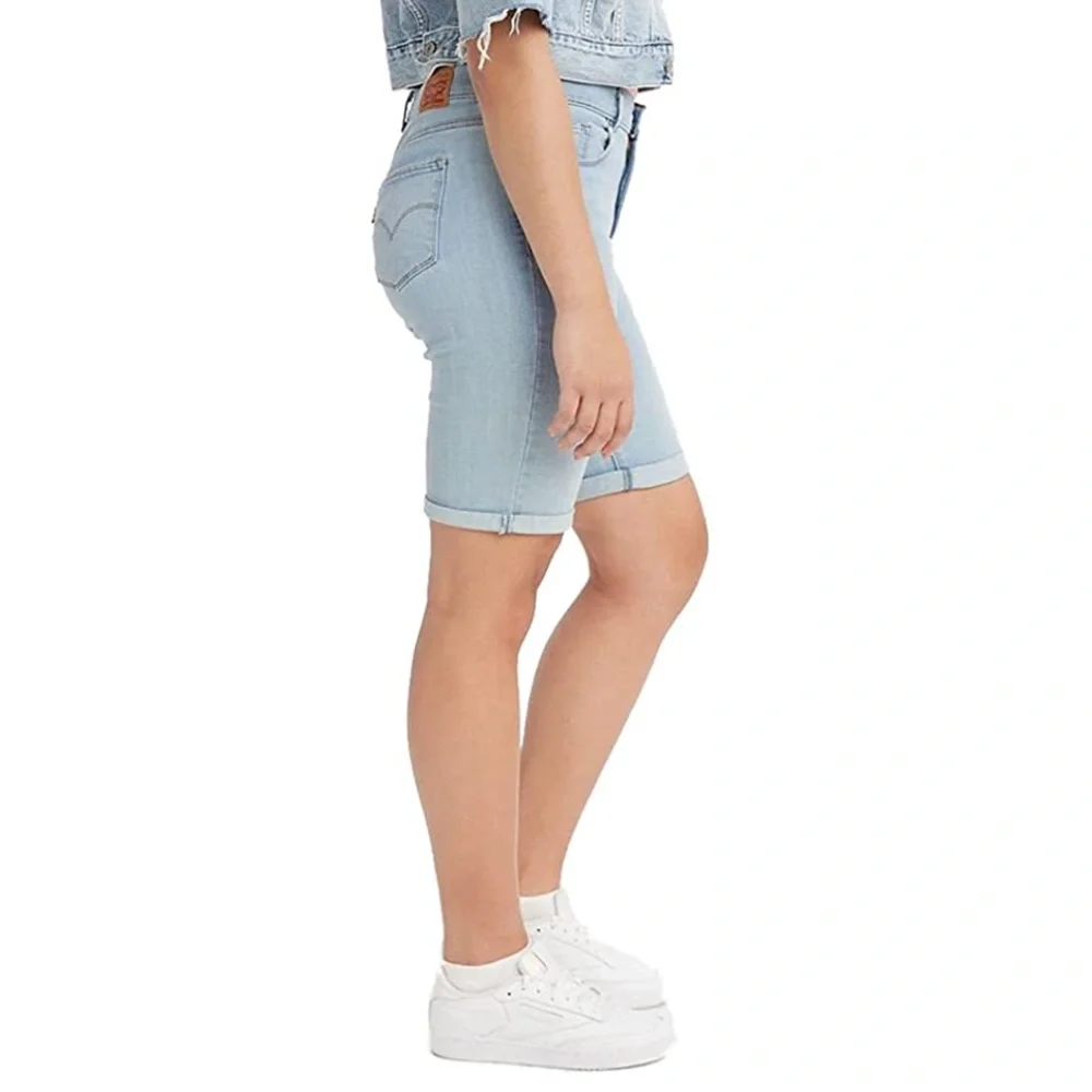 NEW Women's Levi's® STRETCHY Bermuda Jean Shorts Long PLUS 26 / 2